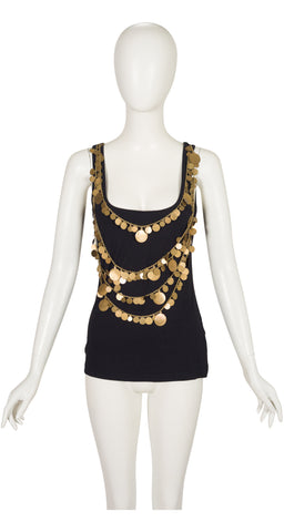 2010 Resort Gold Coin Black Cotton Jersey Tank Top