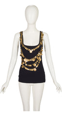 2010 Resort Gold Coin Black Cotton Jersey Tank Top
