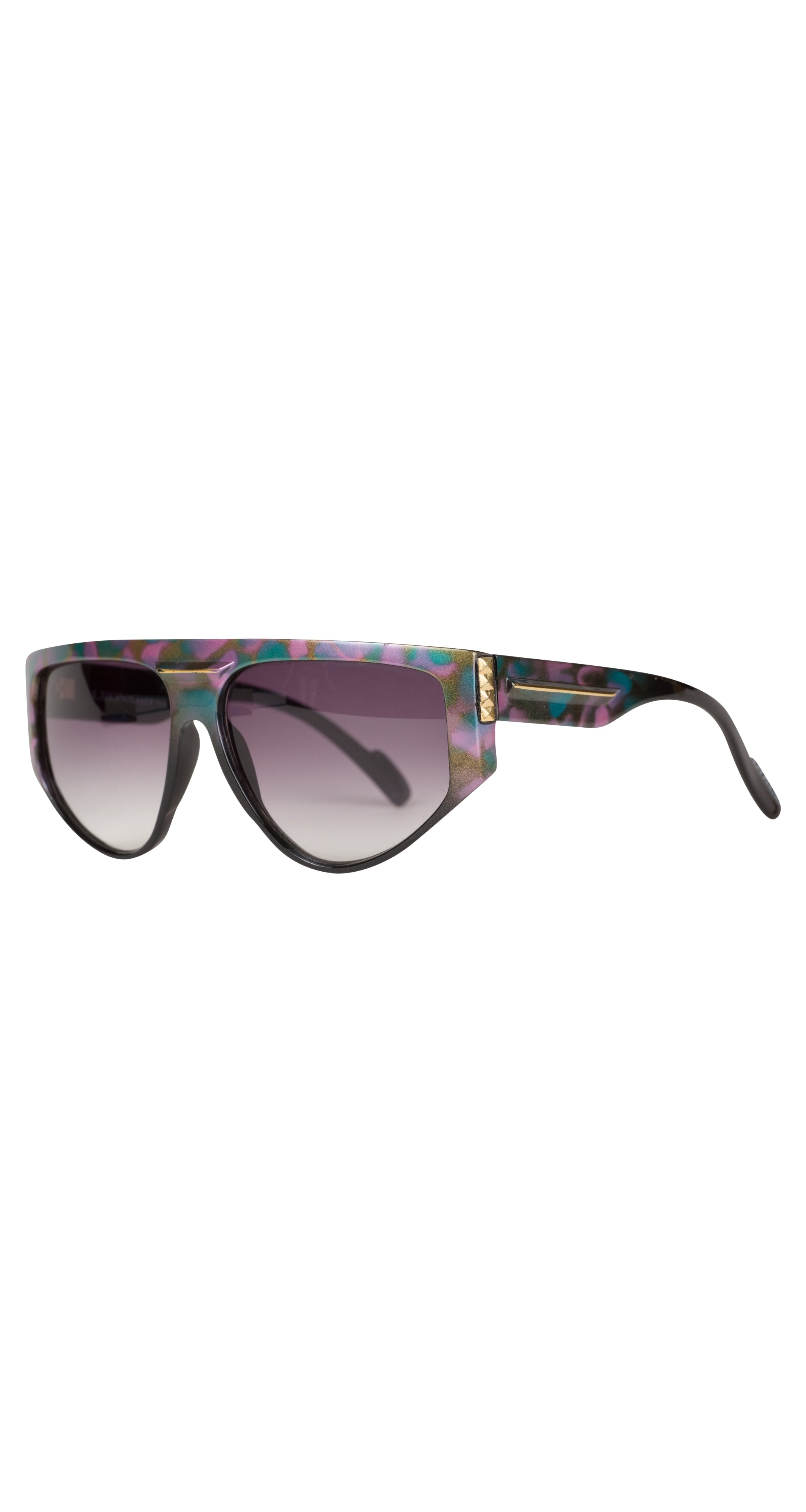 1980s Purple Marble Frame Shield Sunglasses