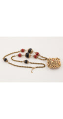 1980s Maltese Cross Gold-Tone Metal Chain Necklace