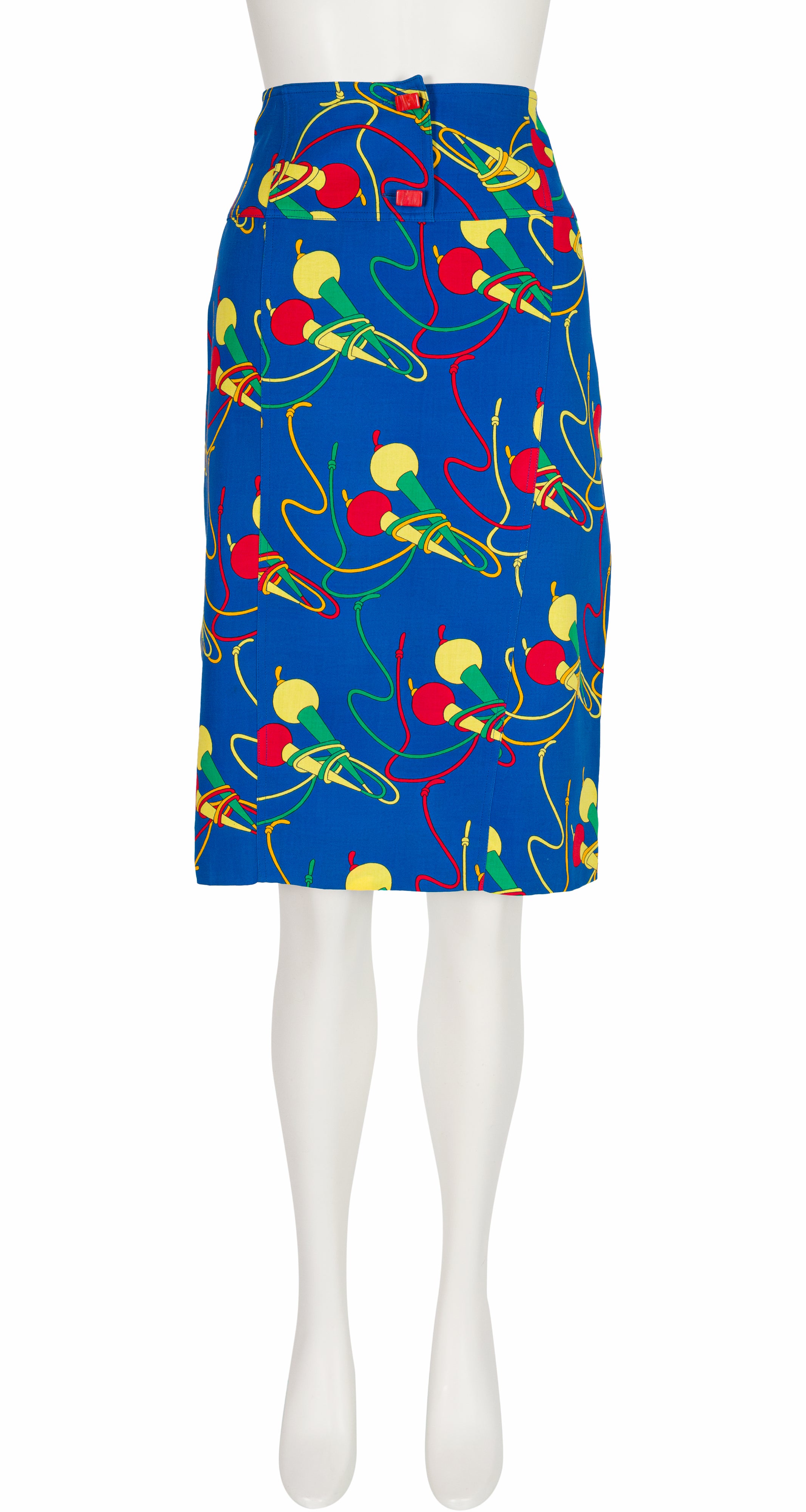 Chloé by Martine Sitbon 1987 S/S Jump Rope Novelty Print Blue