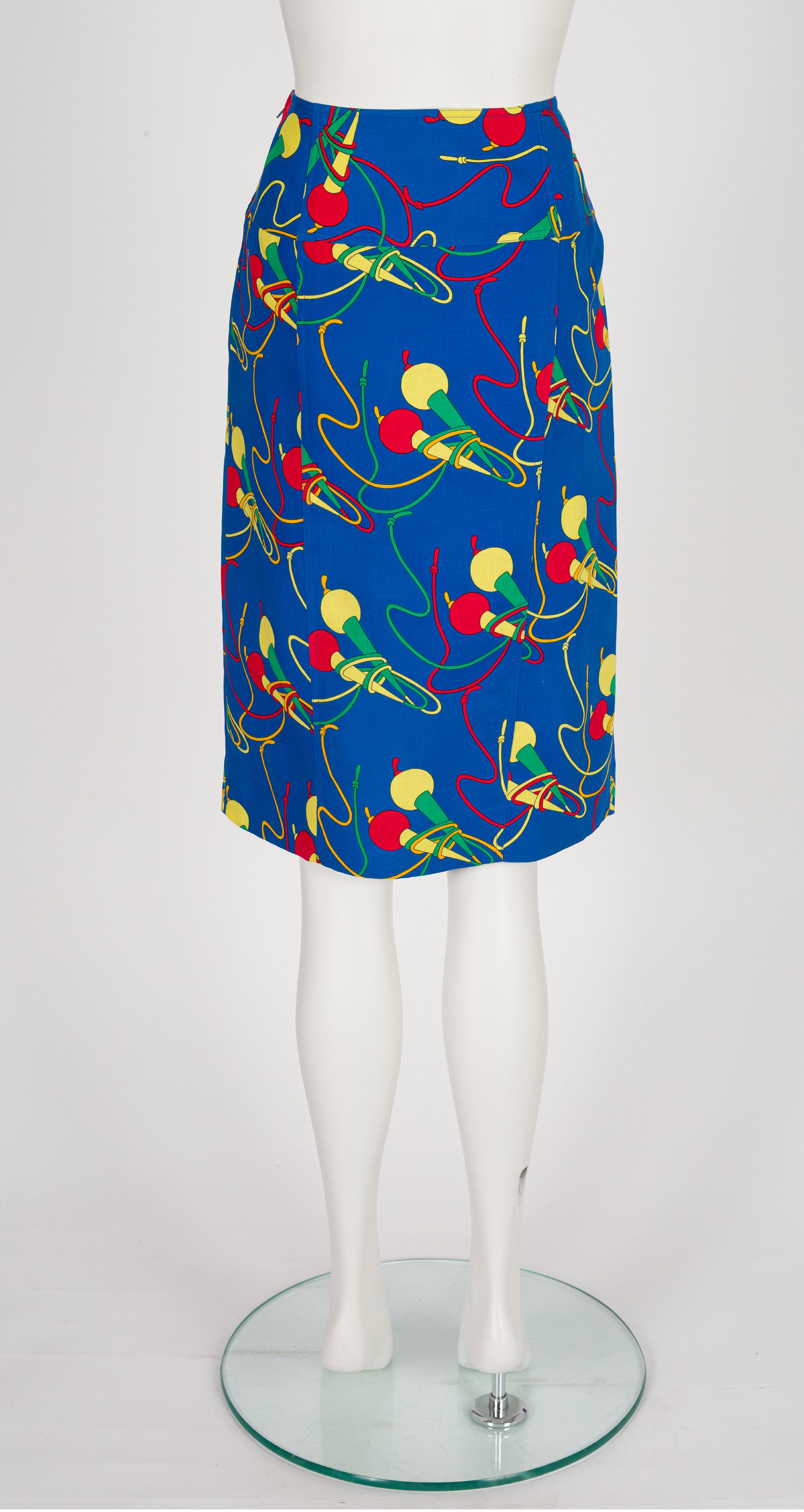 Chloé by Martine Sitbon 1987 S/S Jump Rope Novelty Print Blue