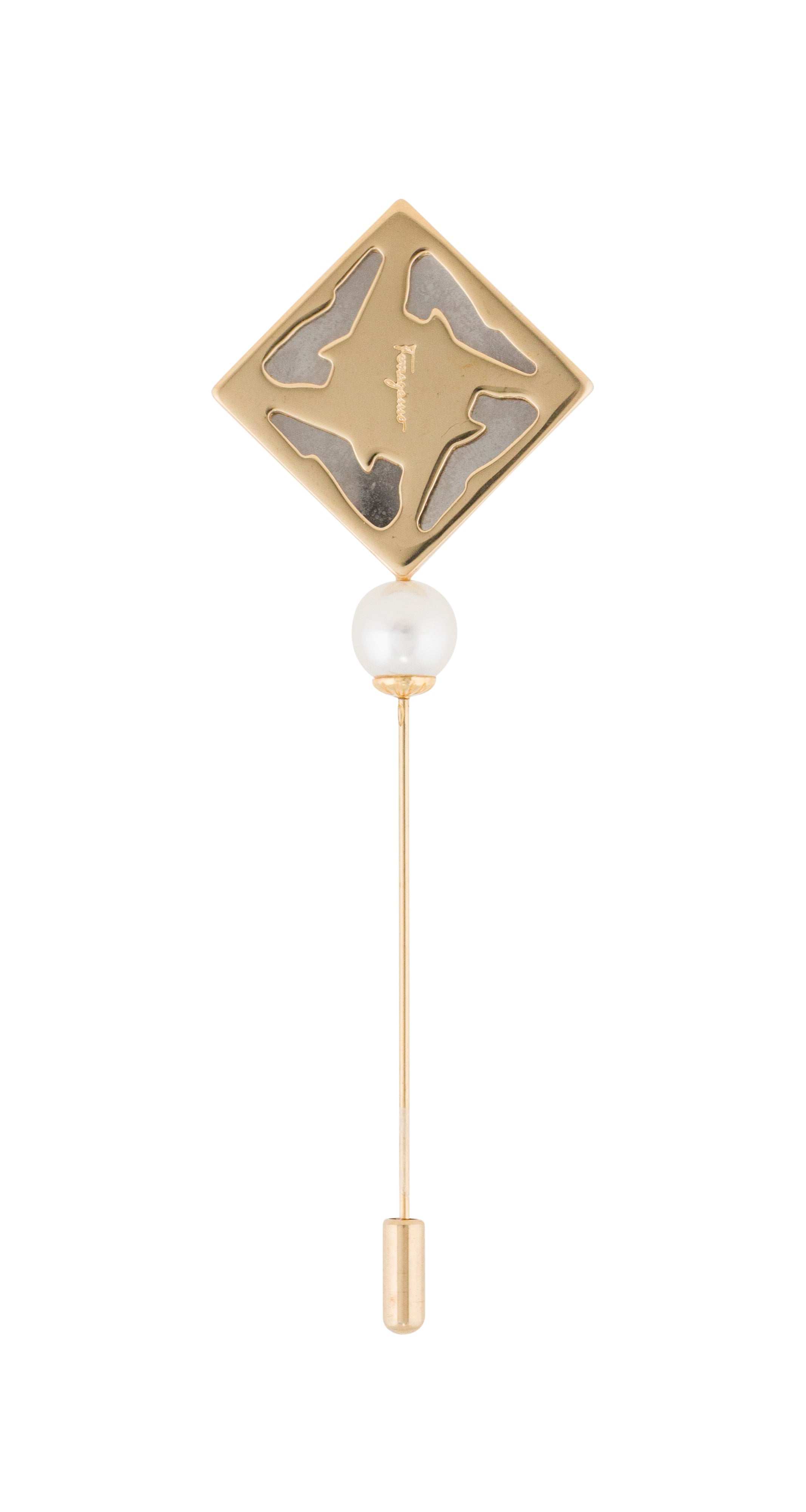 1990s Shoe Silhouette Gold-Tone Stick Pin Brooch