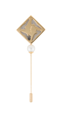 1990s Shoe Silhouette Gold-Tone Stick Pin Brooch