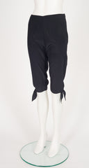 1990s Black Tie Mid-Rise Capri Pants