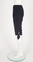 1990s Black Tie Mid-Rise Capri Pants