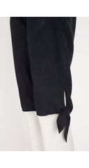 1990s Black Tie Mid-Rise Capri Pants
