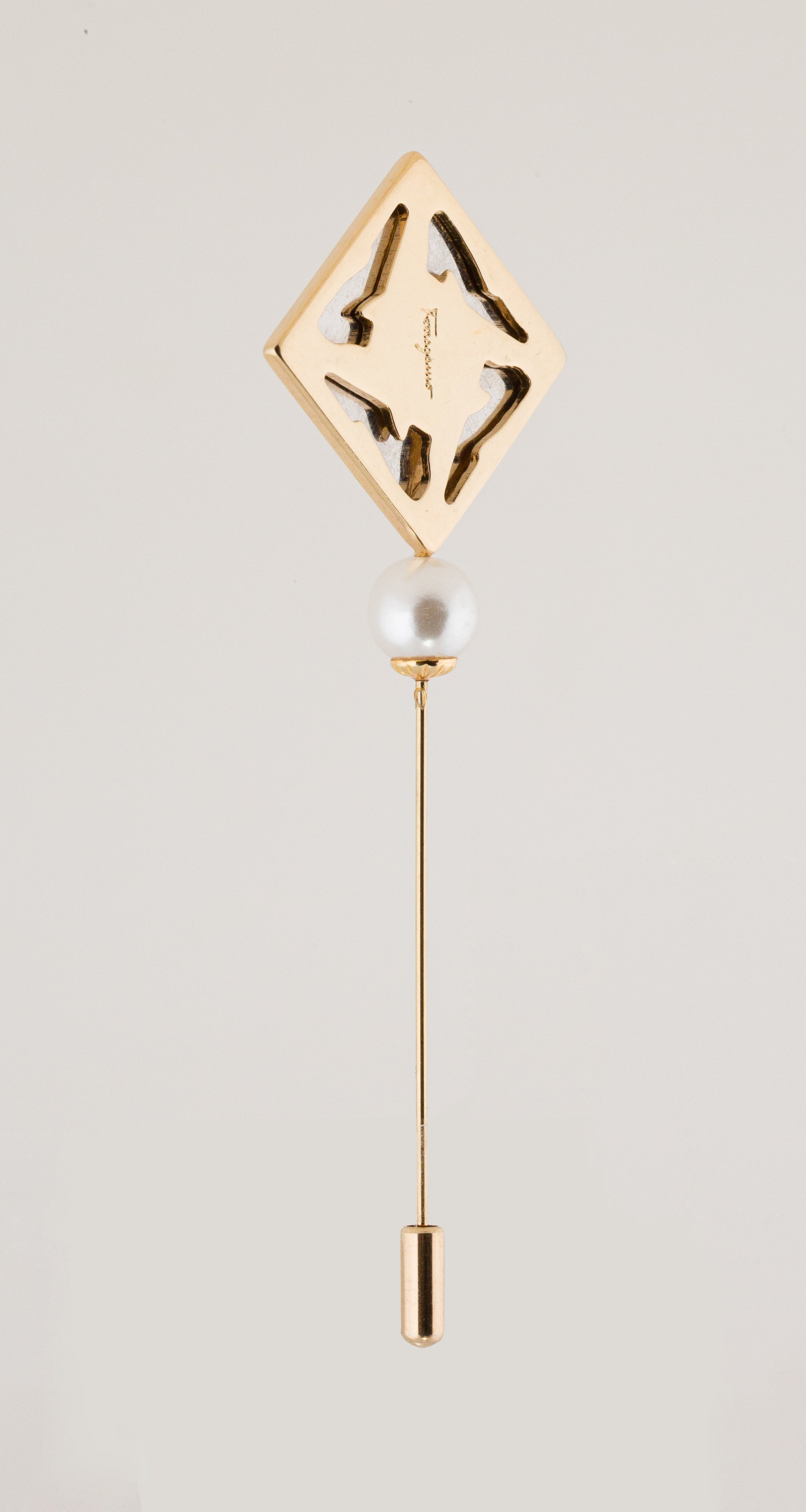 1990s Shoe Silhouette Gold-Tone Stick Pin Brooch