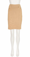 1985 S/S Beige Cotton Knit Bodycon Pencil Skirt