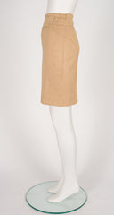 1985 S/S Beige Cotton Knit Bodycon Pencil Skirt