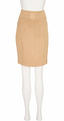 1985 S/S Beige Cotton Knit Bodycon Pencil Skirt