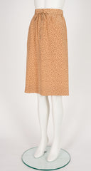 1979 S/S Star Print Beige Silk Knee-Length Skirt