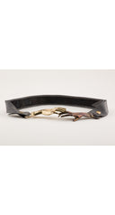 1970s Victorian Revival Clasping Hands Leather Belt