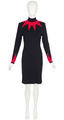 1991-92 F/W Black & Red Wool Knit Jester Dress