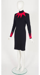 1991-92 F/W Black & Red Wool Knit Jester Dress