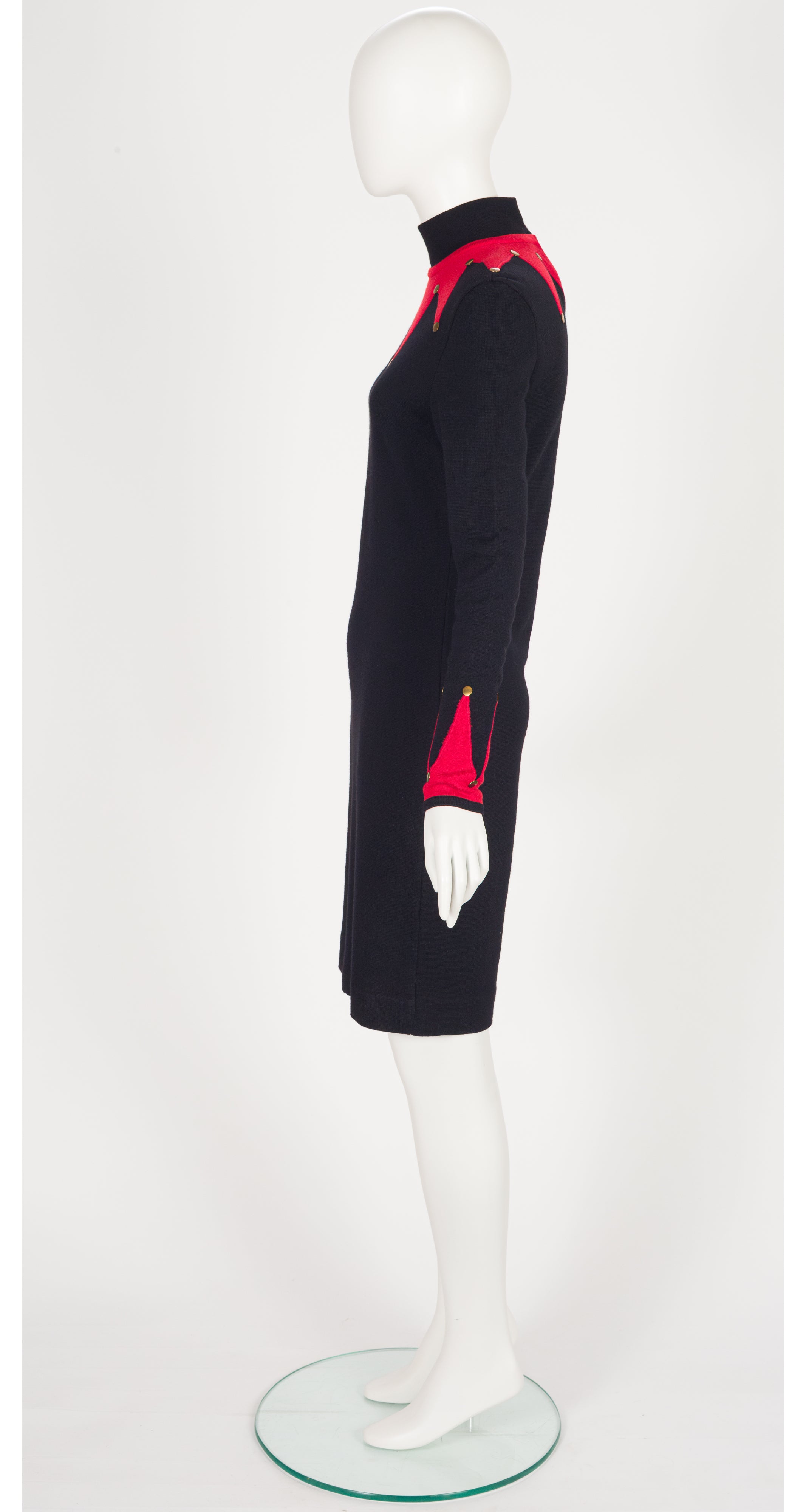 1991-92 F/W Black & Red Wool Knit Jester Dress