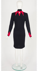 1991-92 F/W Black & Red Wool Knit Jester Dress