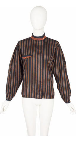 1982-83 F/W Striped Wool and Silk Dolman Sleeve Blouse
