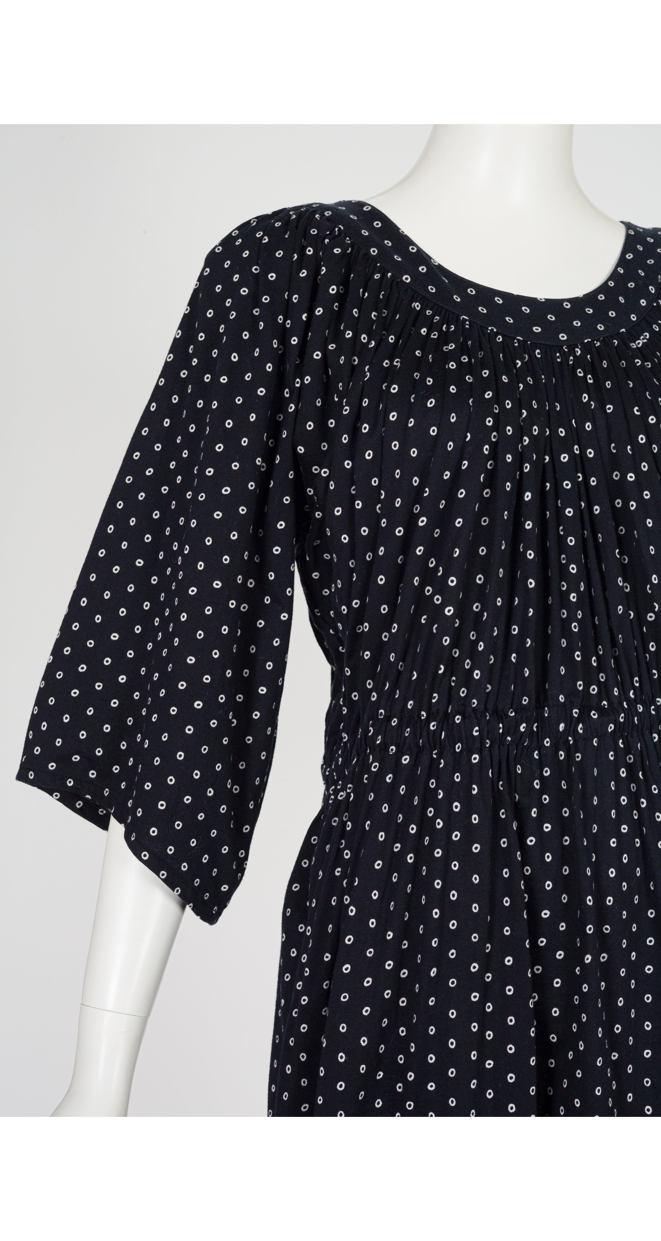 1986 S/S Black & White Dotted Cotton Jersey Dress