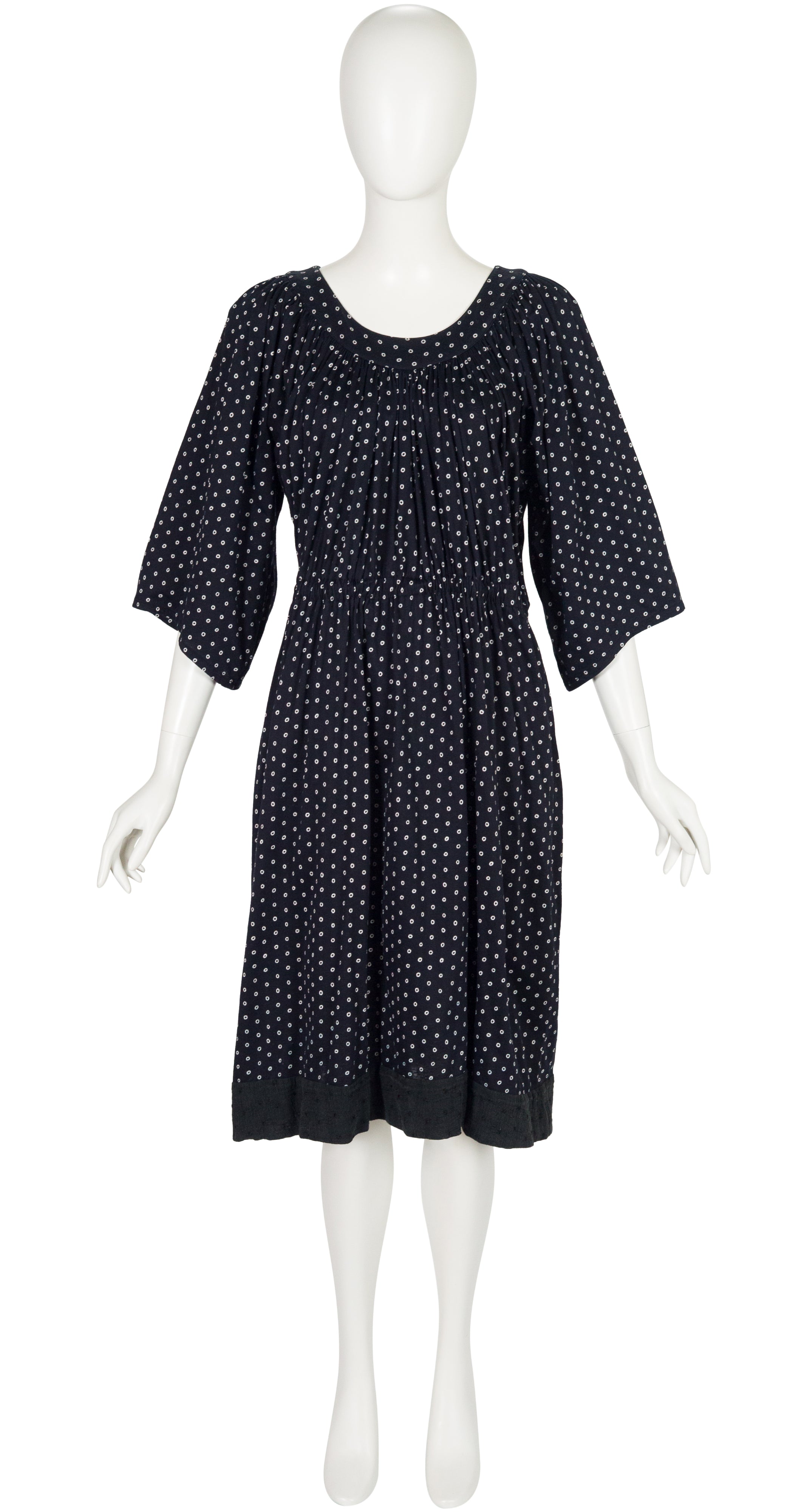 1986 S/S Black & White Dotted Cotton Jersey Dress