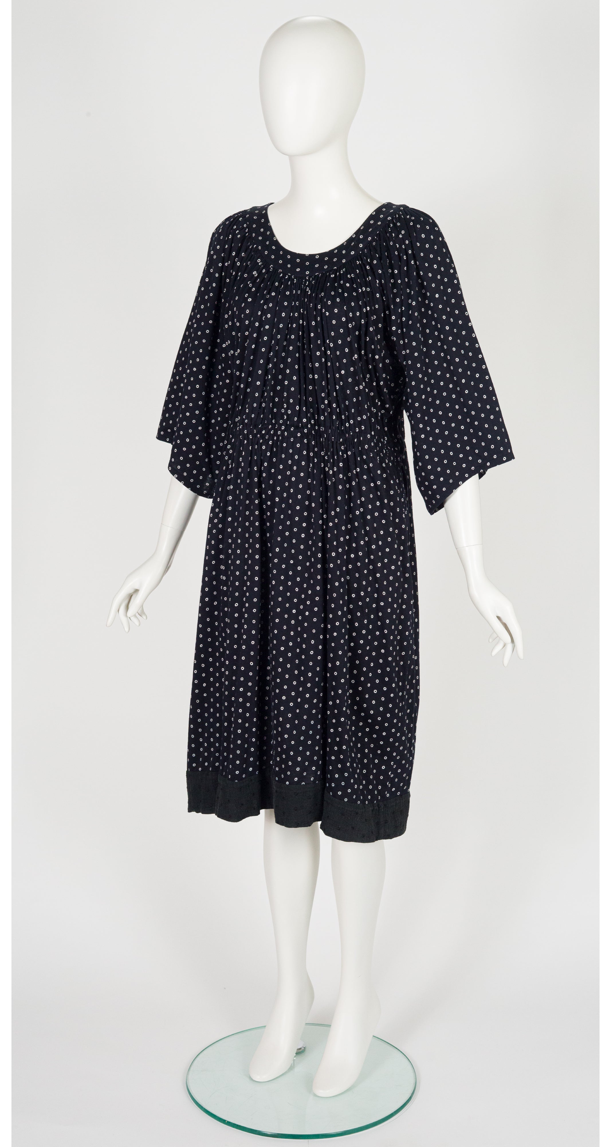1986 S/S Black & White Dotted Cotton Jersey Dress