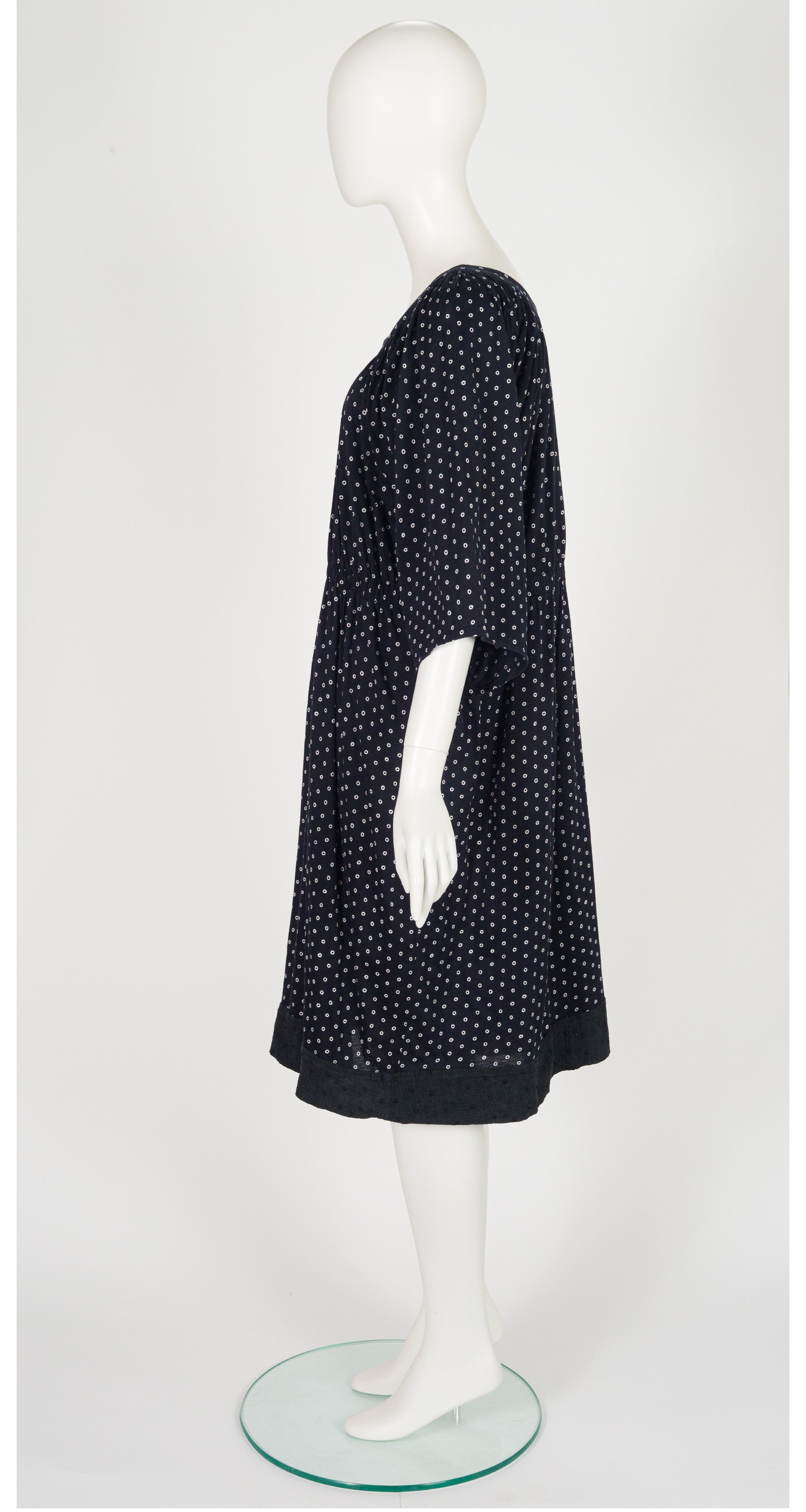 1986 S/S Black & White Dotted Cotton Jersey Dress