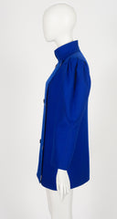 1980s Cobalt Blue Wool Leg-of-Mutton Sleeve Jacket