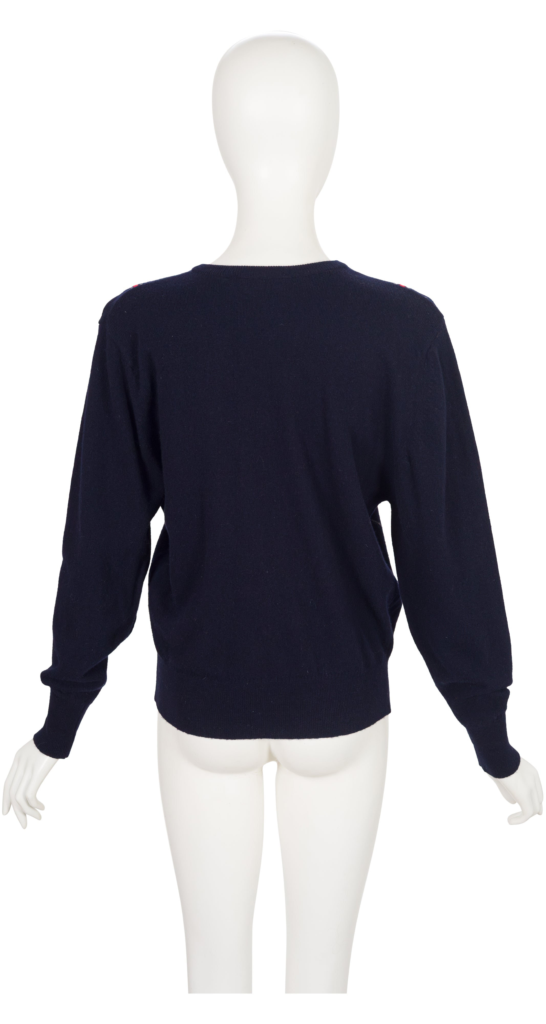 1980s Argyle Navy Lambswool Pullover Sweater