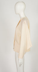 1980s Cream Wool Gabardine Triangular Sleeve Jacket