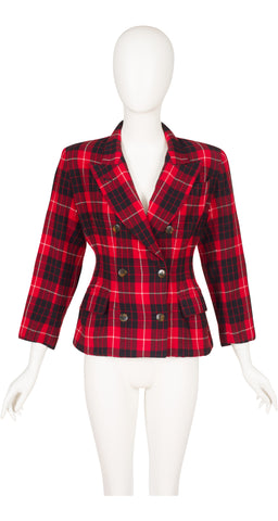 1987-88 F/W Tartan Print Wool Hourglass Jacket