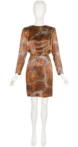 1995-96 F/W Animal Print Silk Cocktail Dress