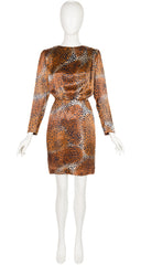 1995-96 F/W Animal Print Silk Cocktail Dress