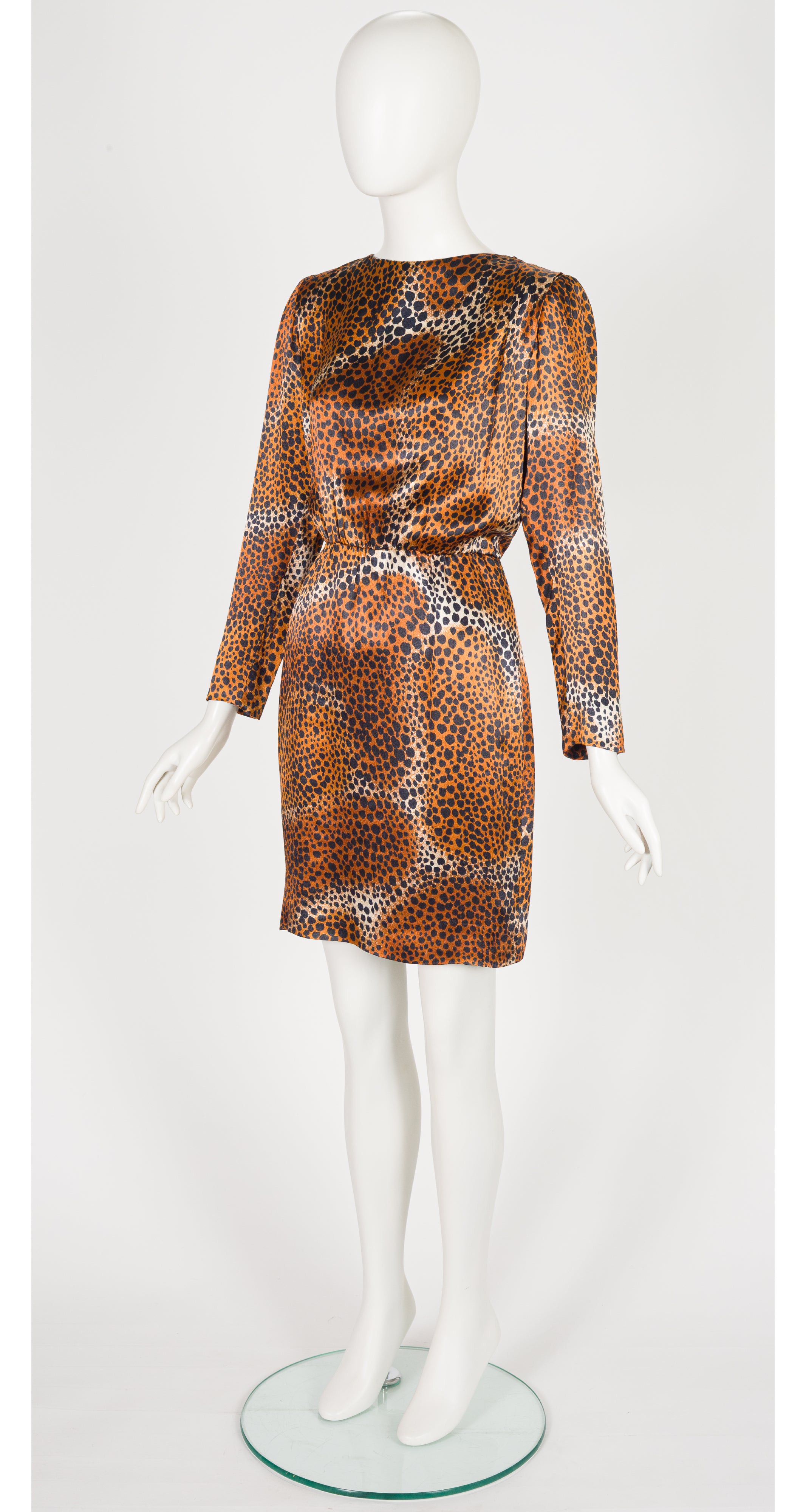 1995-96 F/W Animal Print Silk Cocktail Dress