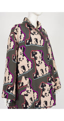 1992-93 F/W Dog Pop Art Print Silk Swing Coat