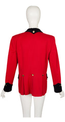 1993-94 F/W Red Wool & Black Velvet Cavalry Jacket