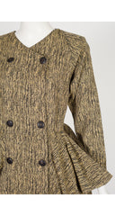 1984-85 F/W Draped Wool Double-Breasted Dress