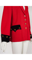 1993-94 F/W Red Wool & Black Velvet Cavalry Jacket