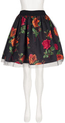 1988-89 F/W Rose Print Black Tulle Ballerina Skirt