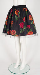 1988-89 F/W Rose Print Black Tulle Ballerina Skirt