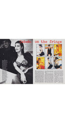 1989 S/S Zebra Print Beaded Fringe Cross-Back Mini Dress