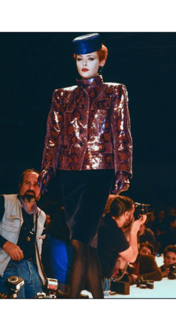 1986-87 F/W Black Snakeskin Stand Up Collar Jacket