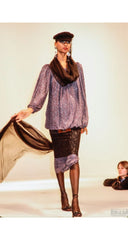 1985-86 F/W Black Glitter Jersey Convertible Evening Dress