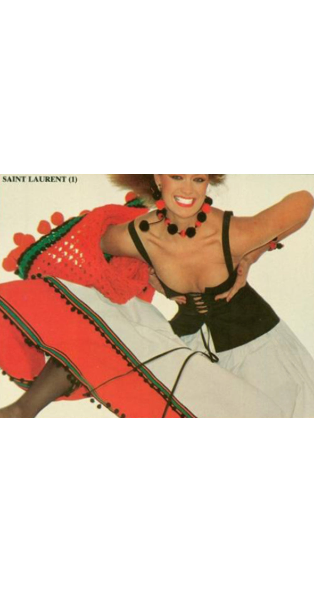 1977 S/S "Spanish Collection" Black Cotton Pom-Pom Circle Skirt