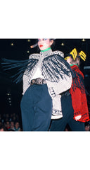 1980-81 F/W Hannya Mask Geometric Knit Tassel Cardigan