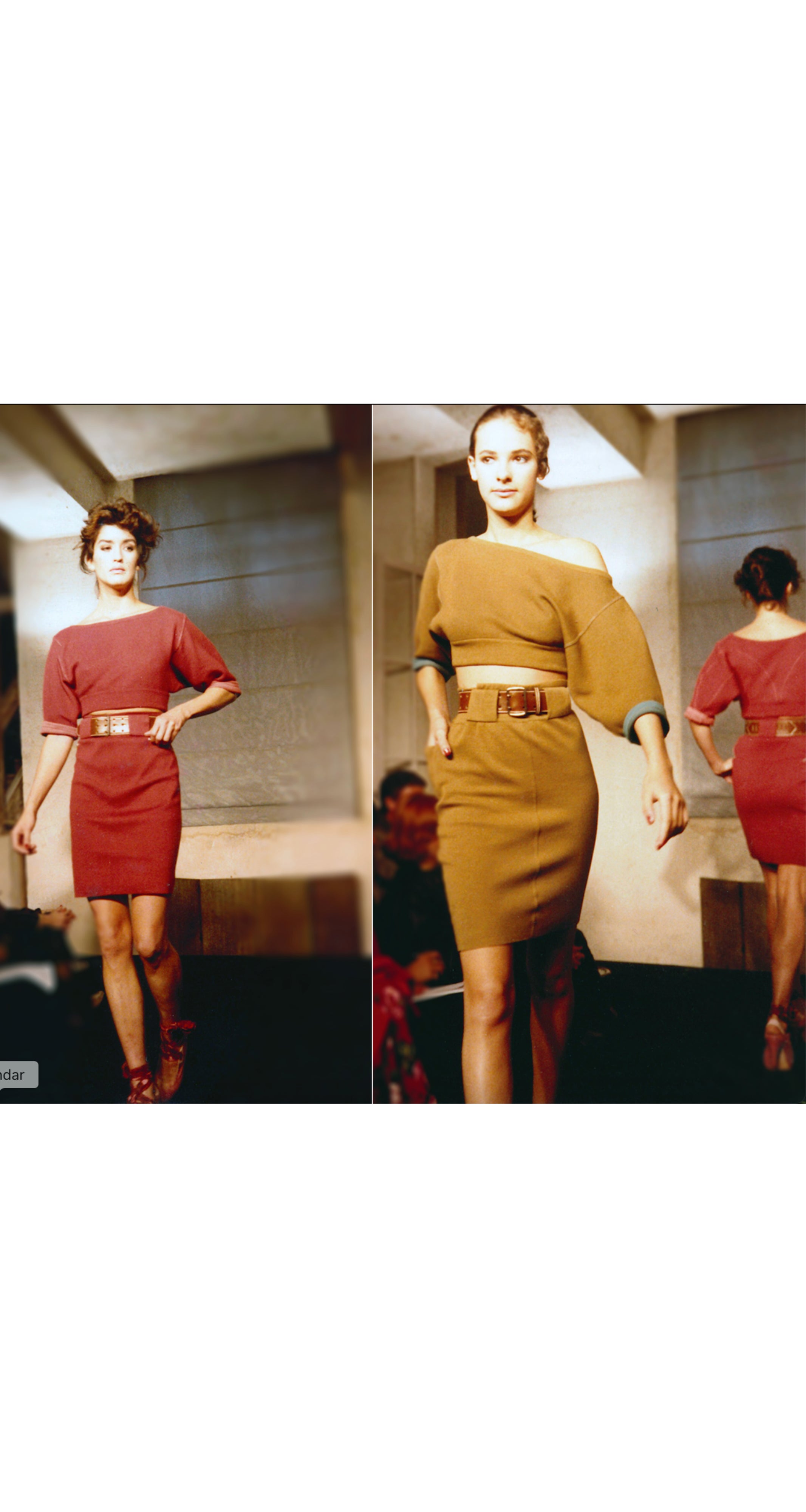 1985 S/S Beige Cotton Knit Bodycon Zip Skirt