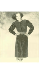 1978-79 F/W Gold Metallic Swirl Shirred Silk Midi Dress
