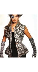 1989 S/S Leopard Print Denim Cotton Underbust Corset Top
