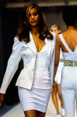 1990 S/S Black Cotton Jersey High-Waisted Bodycon Skirt