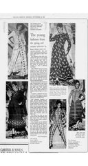 1971 S/S Teal Plaid Cotton Puff Shoulder Midi Dress