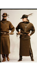 1983-84 F/W Beige Alpaca Knit & Leather Sweater